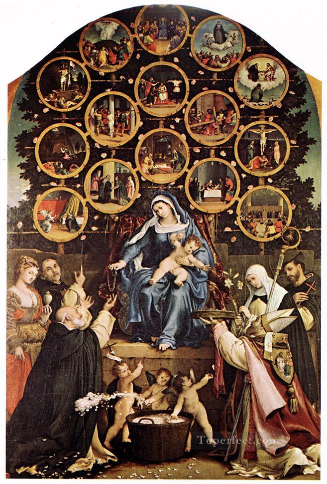 Madonna of the Rosary 1539 Renaissance Lorenzo Lotto Oil Paintings
